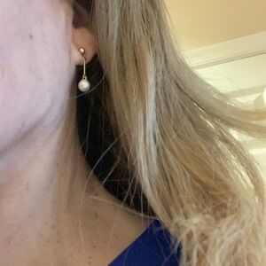 14k and cultured pearl earrings